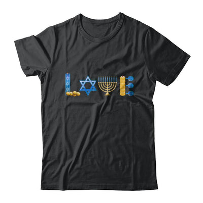 Jewish Love Happy Hanukkah Star Heart Gift-T-Shirt & Sweatshirt-Classic T-Shirt-Black