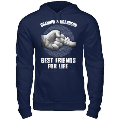 Grandpa And Grandson Best Friends For Life-T-Shirt & Hoodie-Pullover Hoodie-Navy