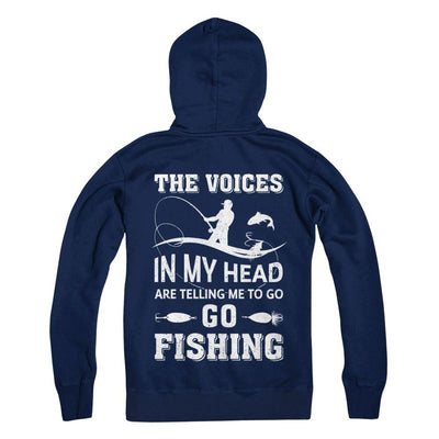 The Voices In My Head Are Telling Me To Go Fishing-T-Shirt & Hoodie-Pullover Hoodie-Navy