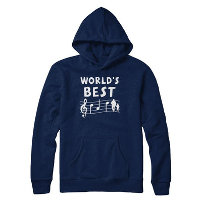 World's Best Dad Ever Treble Clef Musician Fathers Day-T-Shirt & Hoodie-Pullover Hoodie-Navy