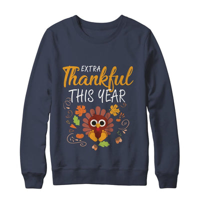 Thankful Pregnancy Mom Turkey Thanksgiving-T-Shirt & Sweatshirt-Crewneck Sweatshirt-Navy