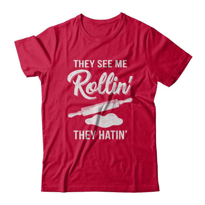Funny They See Me Rolling They Hating Cook Rolling Pin-T-Shirt & Hoodie-Classic T-Shirt-Red
