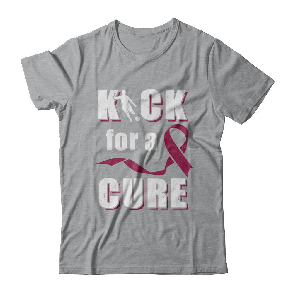 Kick For A Cure Soccer Multiple Myeloma Awareness-T-Shirt & Hoodie-Classic T-Shirt-Sport Grey