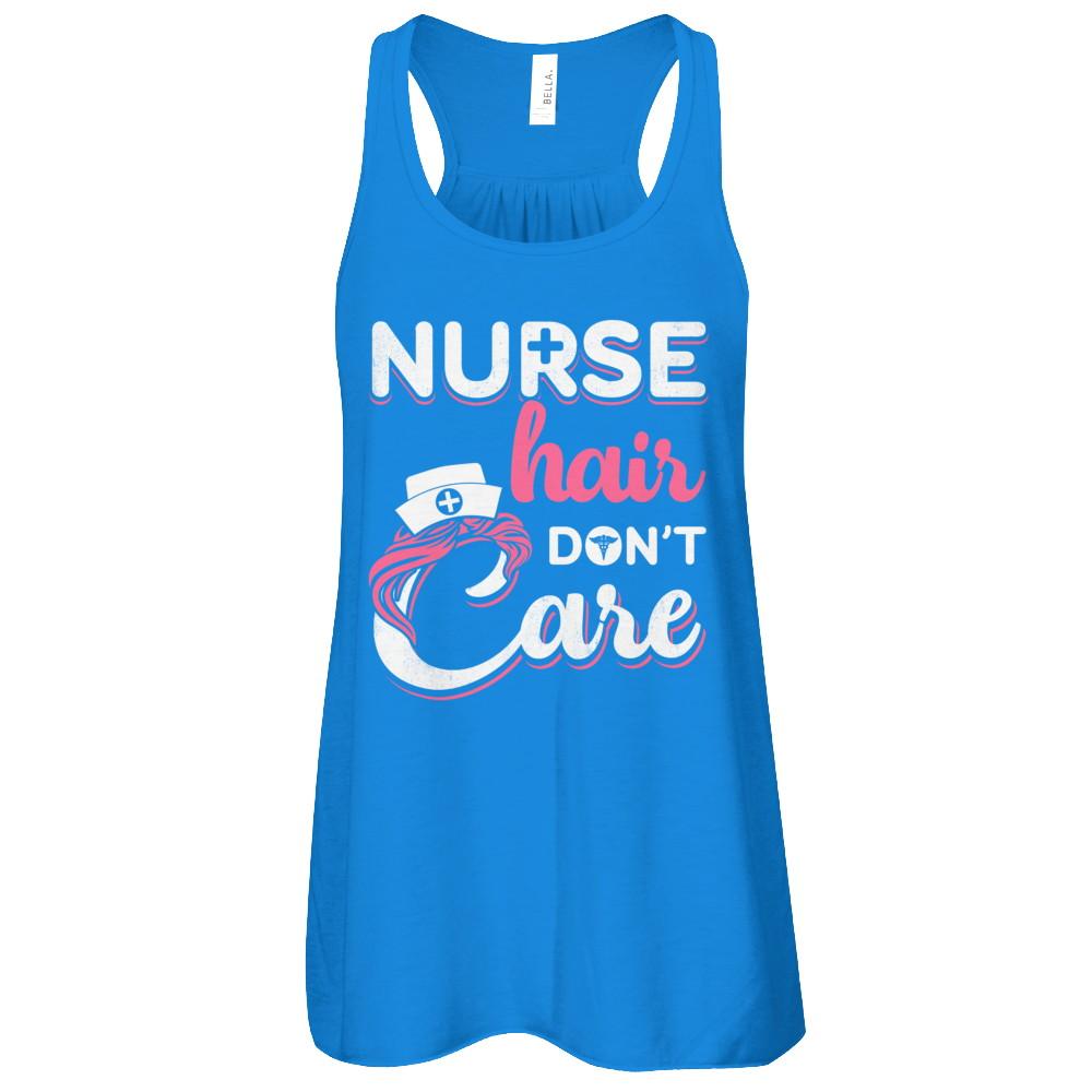 Nurse Hair Don't Care-T-Shirt & Tank Top-Women's Flowy Racerback Tank-True Royal