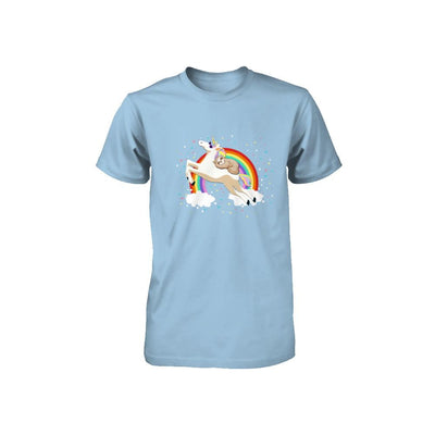 Funny Sloth Riding Unicorn Lover Youth-Youth Shirt-Toddler T-Shirt-Light Blue