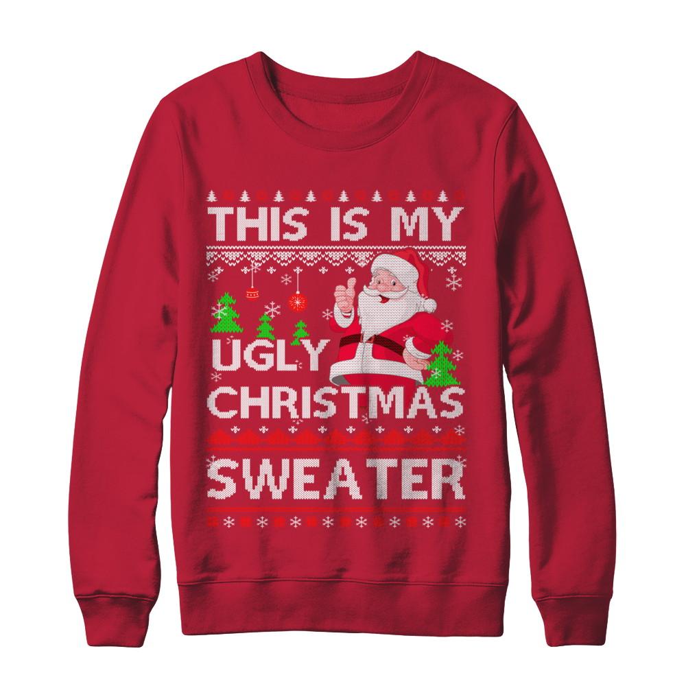 This Is My Ugly Christmas Sweater-T-Shirt & Sweatshirt-Crewneck Sweatshirt-Red