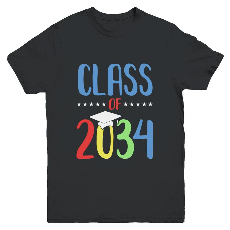 Grow With Me First Day Of School Class Of 2034 Youth-Youth Shirt-Youth T-Shirt-Black
