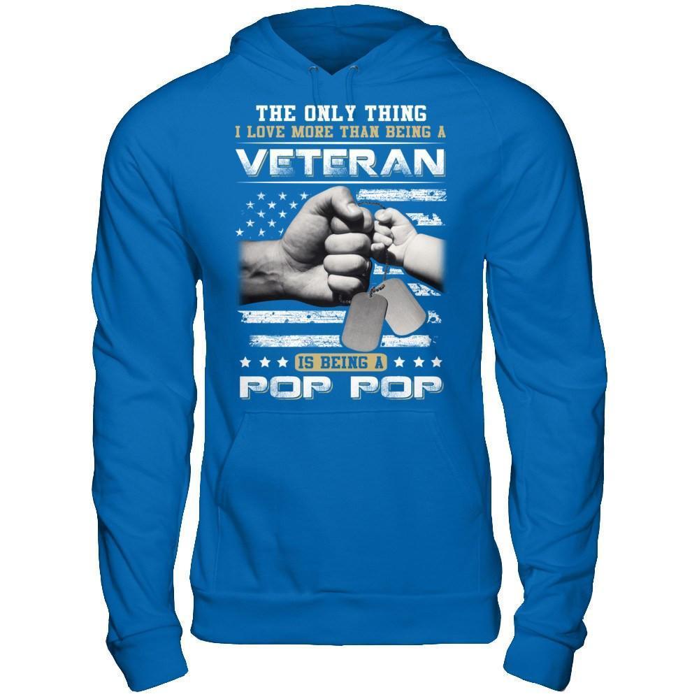 I Love More Than Being A Veteran Is Being A Pop Pop-T-Shirt & Hoodie-Pullover Hoodie-Royal