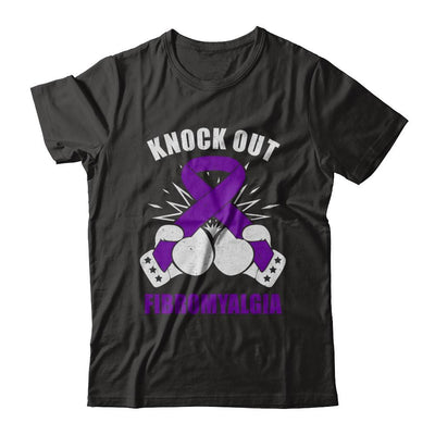 Boxing knock out Fibromyalgia Awareness Support-T-Shirt & Hoodie-Classic T-Shirt-Black