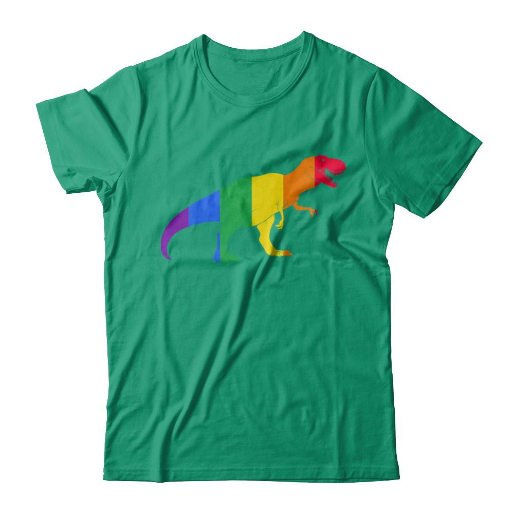 Pride LGBT Dinosaur T REX Gift Rainbow LGBT Gay Lesb-T-Shirt & Hoodie-Classic T-Shirt-Kelly Green