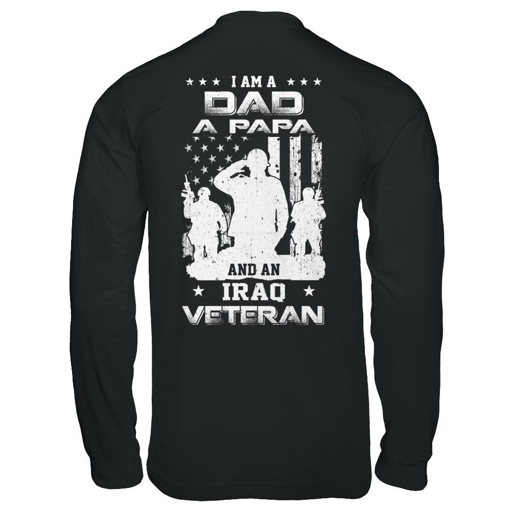 I'm A Dad A Papa And An Iraq Veteran-T-Shirt & Hoodie-Long Sleeve T-Shirt-Black
