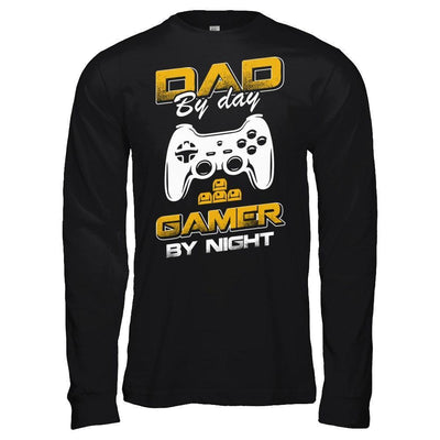 Dad By Day Gamer By Night-T-Shirt & Hoodie-Long Sleeve T-Shirt-Black