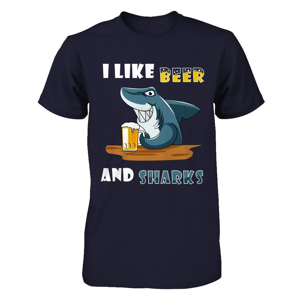 I Like Beer And Sharks-T-Shirt & Hoodie-Premium T-Shirt-Midnight Navy