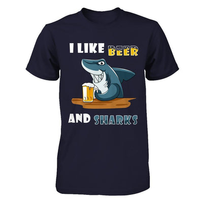 I Like Beer And Sharks-T-Shirt & Hoodie-Premium T-Shirt-Midnight Navy