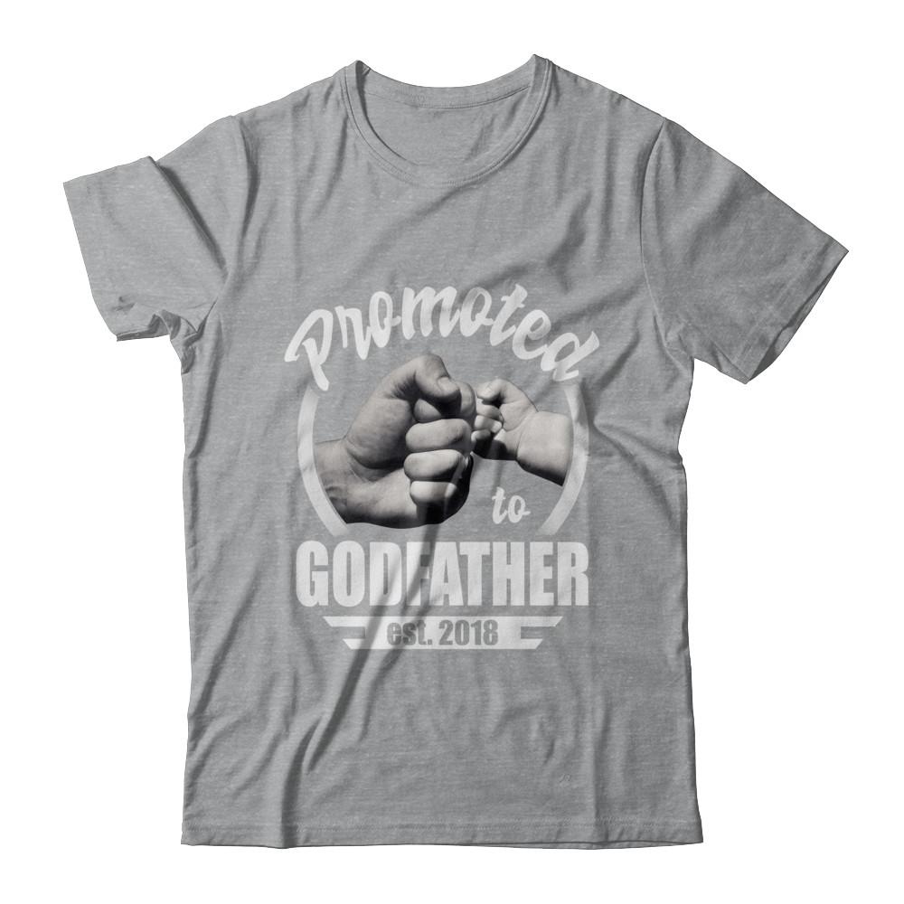 Promoted To Godfather 2018 Fathers Day Gift-T-Shirt & Hoodie-Classic T-Shirt-Sport Grey