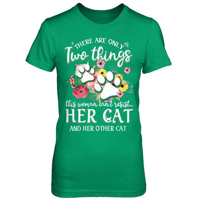 This Woman Can't Resist Her Cat And Her Other Cat-T-Shirt & Hoodie-Women's T-Shirt-Irish Green
