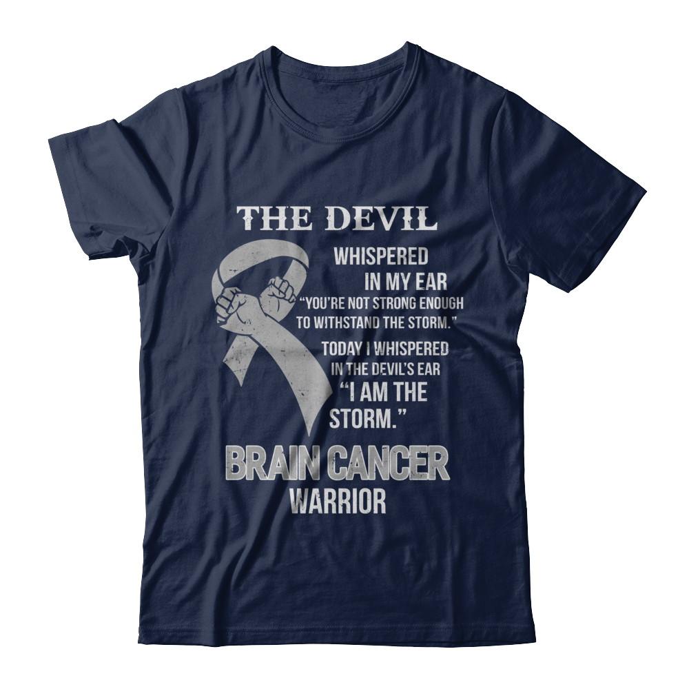 I Am The Storm Support Brain Cancer Warrior Gift-T-Shirt & Hoodie-Classic T-Shirt-Navy