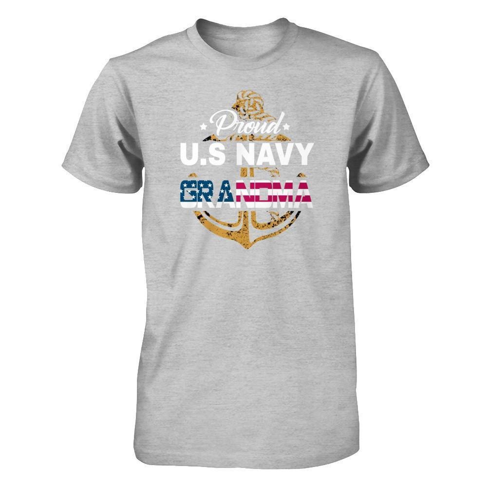 Proud US Navy Grandma-T-Shirt & Hoodie-Premium T-Shirt-Heather Gray
