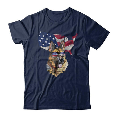 Funny Patriot German Shepherd Dog 4Th Of July American Flag-T-Shirt & Hoodie-Classic T-Shirt-Navy