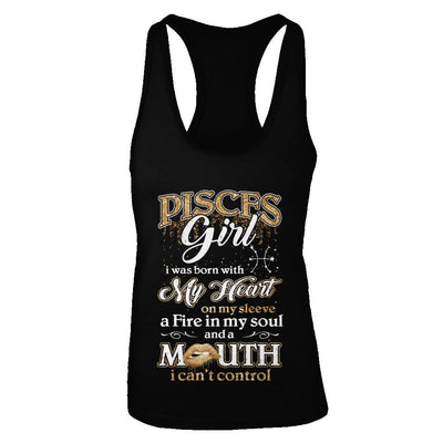 I'm A Pisces Girl Lipstick February March Funny Zodiac Birthday-T-Shirt & Tank Top-Women's Ideal Racerback Tank-Black
