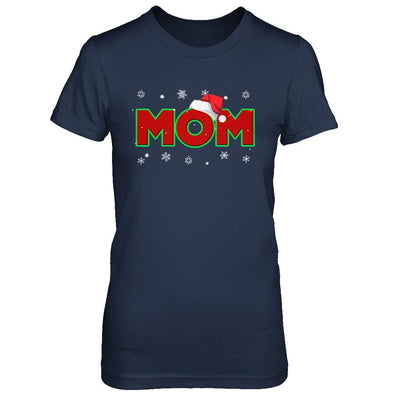 Mom Christmas Santa Ugly Sweater Gift-T-Shirt & Sweatshirt-Women's T-Shirt-Navy