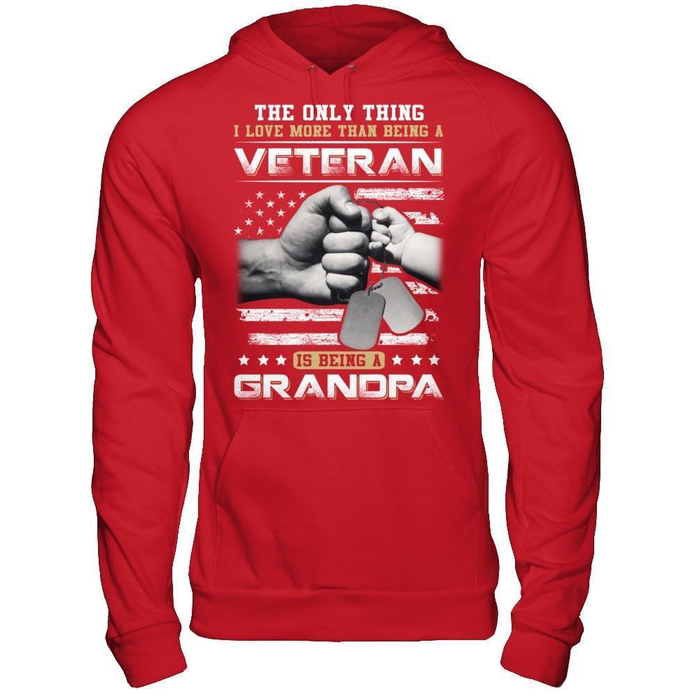 I Love More Than Being A Veteran Is Being A Grandpa-T-Shirt & Hoodie-Pullover Hoodie-Red