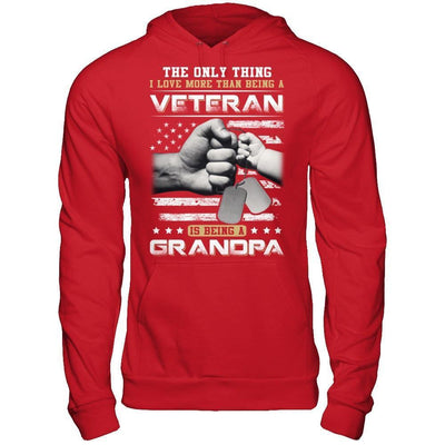 I Love More Than Being A Veteran Is Being A Grandpa-T-Shirt & Hoodie-Pullover Hoodie-Red
