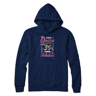 This Queen Makes 35 Look Fabulous 1986 35th Birthday-T-Shirt & Tank Top-Pullover Hoodie-Navy