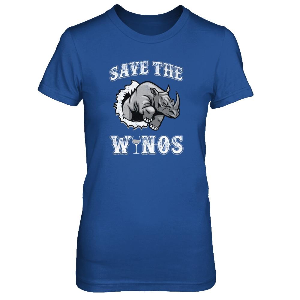 Save The Winos Wine Rhino-T-Shirt & Tank Top-Women's T-Shirt-Royal