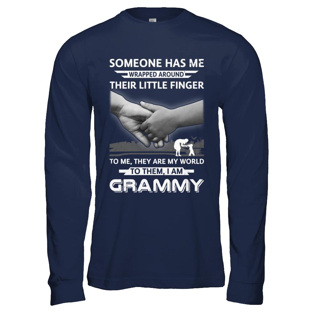 Someone Has Me Wrapped Around Their Little Finger GRAMMY-T-Shirt & Hoodie-Long Sleeve T-Shirt-Navy