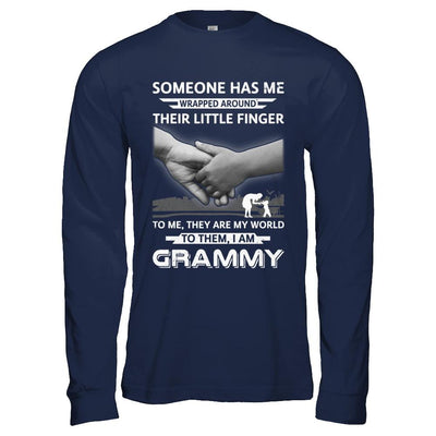 Someone Has Me Wrapped Around Their Little Finger GRAMMY-T-Shirt & Hoodie-Long Sleeve T-Shirt-Navy