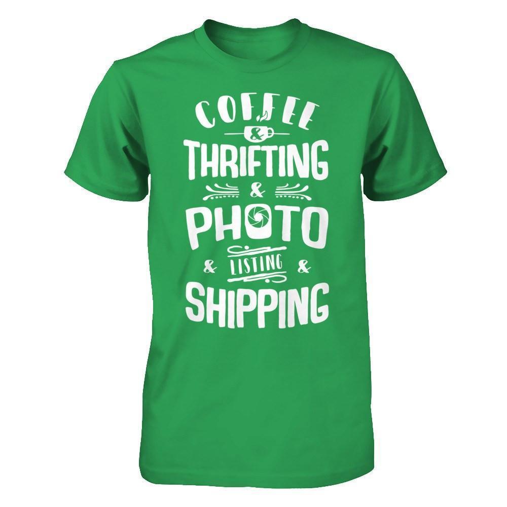 Coffee Thrifting Photos Listing Shipping-T-Shirt & Hoodie-Premium T-Shirt-Kelly Green