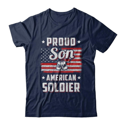 Proud Son Of A Soldier Army Dad Mom Veteran-T-Shirt & Hoodie-Classic T-Shirt-Navy