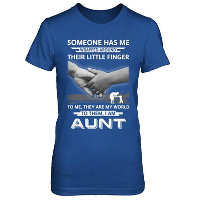 Someone Has Me Wrapped Around Their Little Finger Aunt-T-Shirt & Hoodie-Women's T-Shirt-Royal