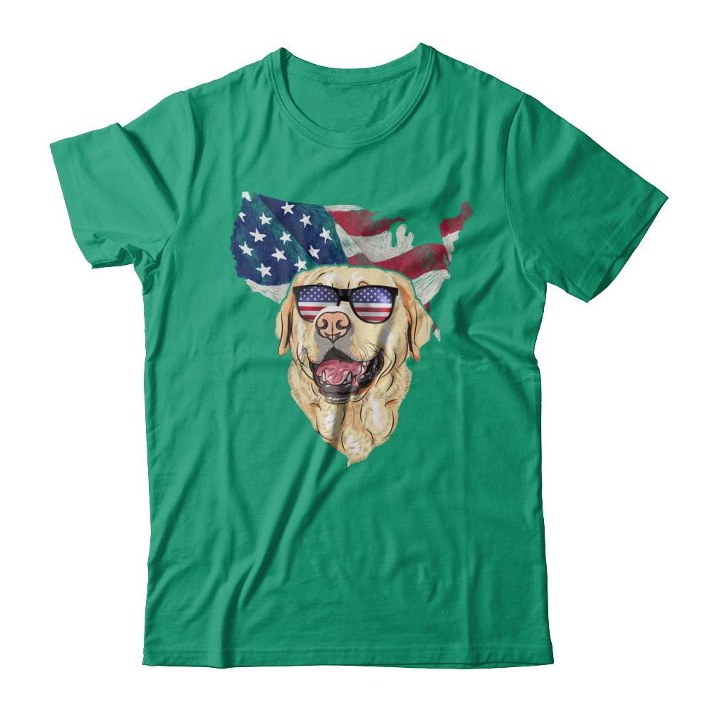 Funny Patriot Labrador Dog 4Th Of July American Flag-T-Shirt & Hoodie-Classic T-Shirt-Kelly Green