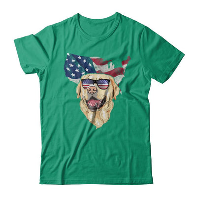 Funny Patriot Labrador Dog 4Th Of July American Flag-T-Shirt & Hoodie-Classic T-Shirt-Kelly Green