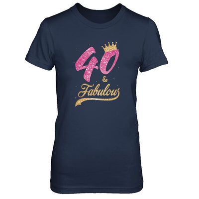 40 And Fabulous 1981 40th Birthday Gift-T-Shirt & Tank Top-Women's T-Shirt-Navy