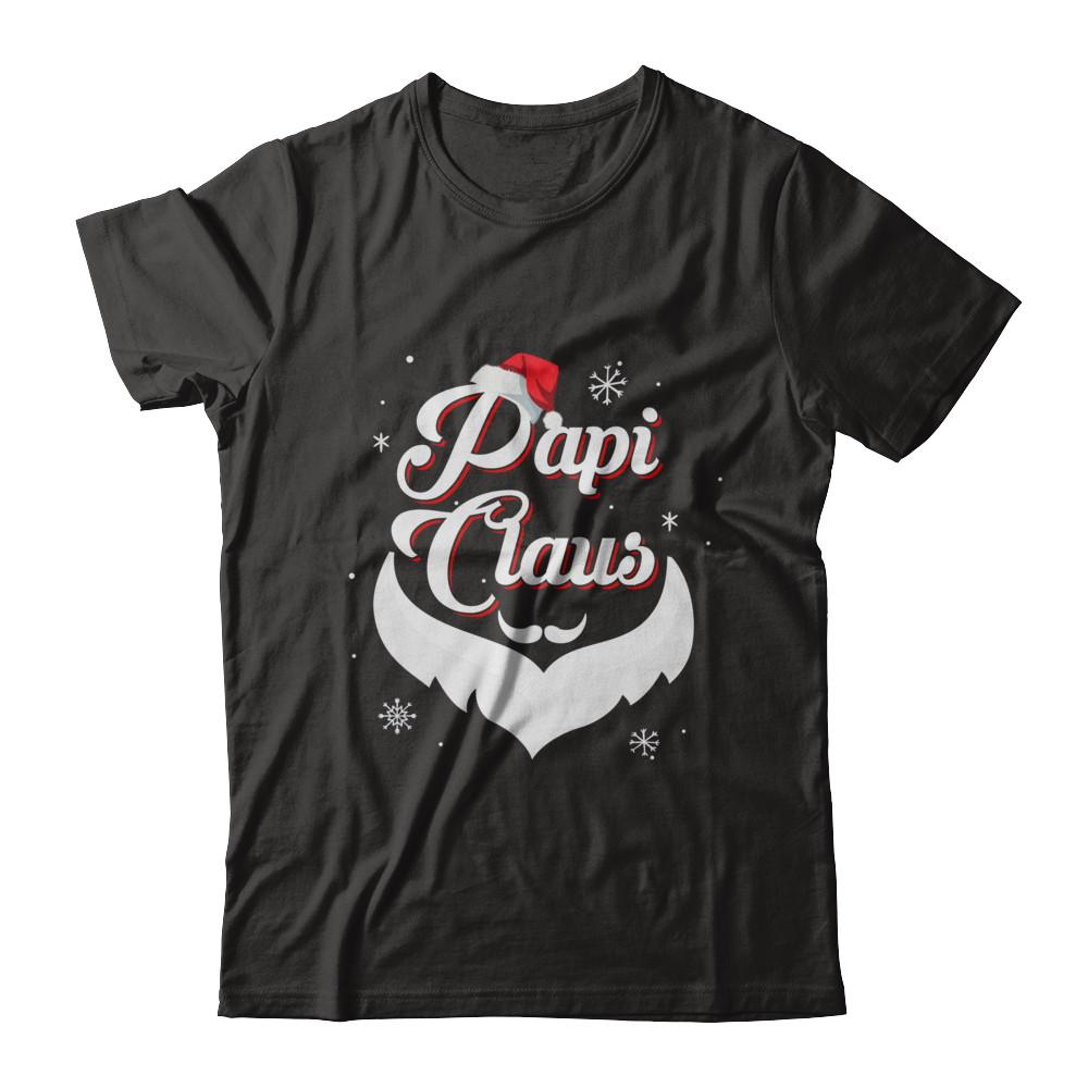 Santa Beard Matching Christmas Pajamas Papi Claus-T-Shirt & Sweatshirt-Classic T-Shirt-Black