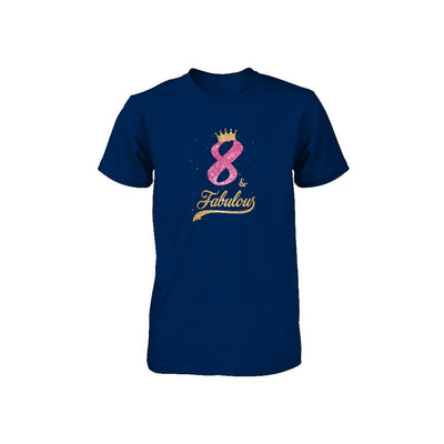 8Th And Fabulous Eight Birthday Youth-Youth Shirt-Toddler T-Shirt-Navy