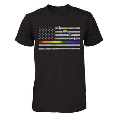 Love Rainbow Heart Flag Lesbian Gay Pride Lgbt-T-Shirt & Hoodie-Premium T-Shirt-Black
