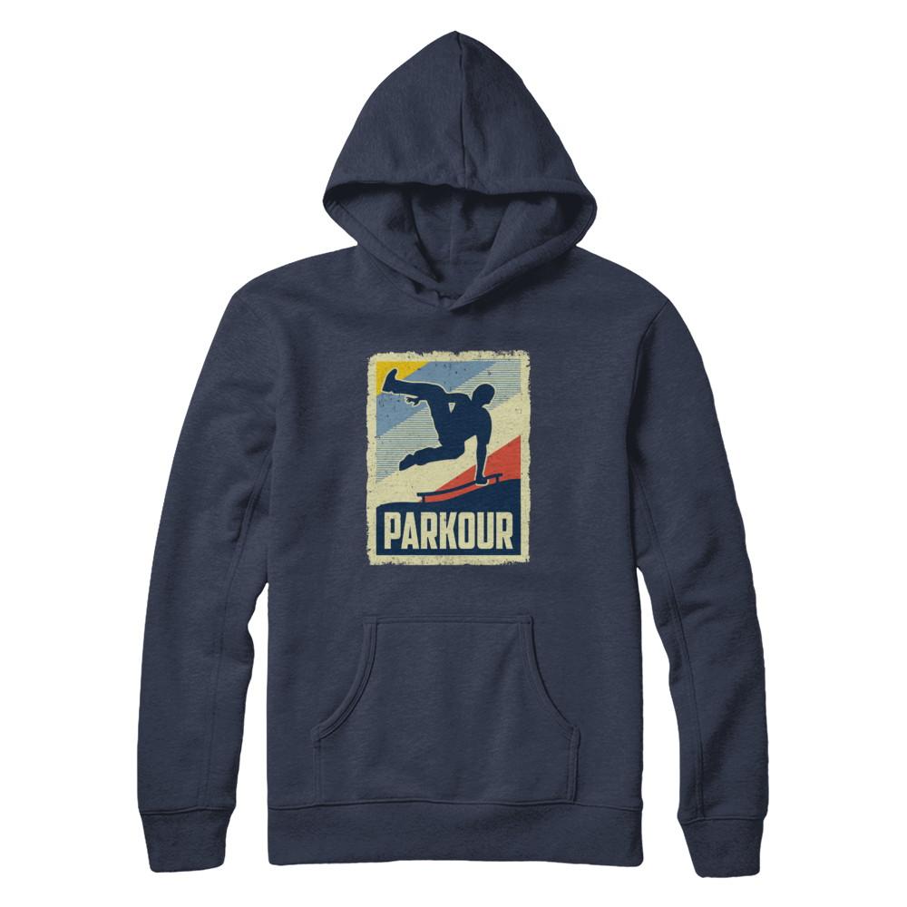 Vintage Parkour Distressed Style-T-Shirt & Hoodie-Pullover Hoodie-Navy