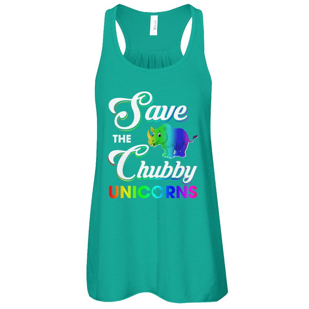 Save The Chubby Unicorns Rhino-T-Shirt & Tank Top-Women's Flowy Racerback Tank-Kelly