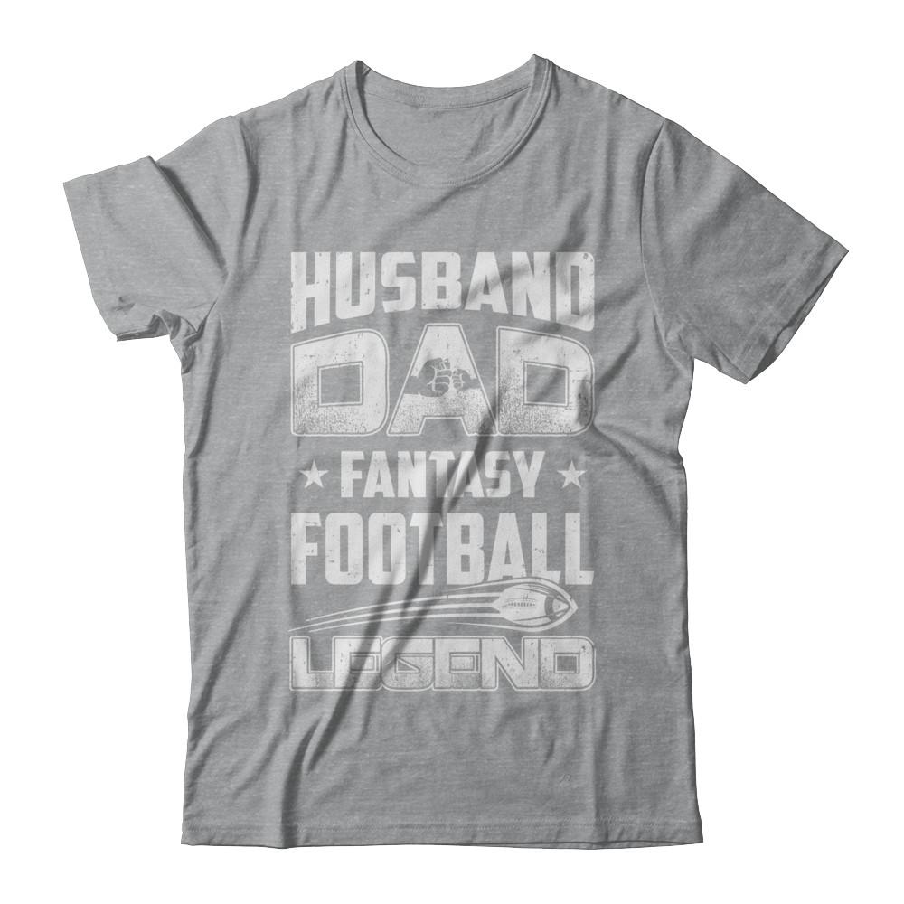 Husband Dad Fantasy Football Legend Fathers Day Gift-T-Shirt & Hoodie-Classic T-Shirt-Sport Grey