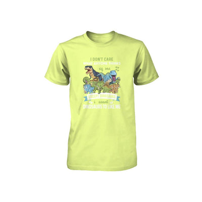 I Don't Care Except Dinosaurs Want Dinosaurs To Like Me Youth-Youth Shirt-Youth T-Shirt-Neon Yellow
