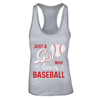 Just A Girl Who Loves Baseball-T-Shirt & Tank Top-Women's Ideal Racerback Tank-Heather Grey