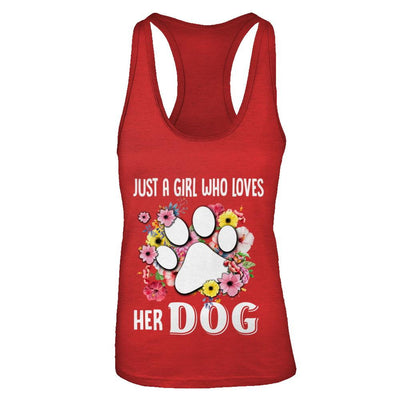 Just A Girl Who Loves Her Dog-T-Shirt & Tank Top-Women's Ideal Racerback Tank-Red