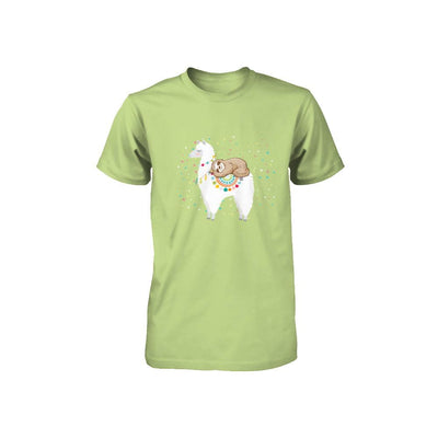 Funny Sloth Riding Llama Lover Youth-Youth Shirt-Toddler T-Shirt-Key Lime