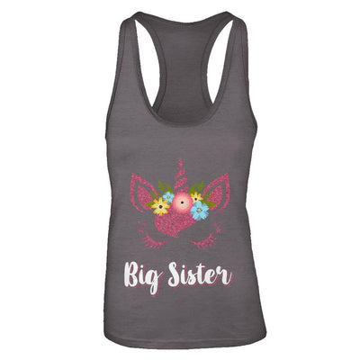 Unicorn Big Sister I'm Going To Be A Big Sister-T-Shirt & Tank Top-Women's Ideal Racerback Tank-Dark Grey