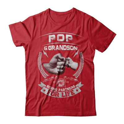 Motocross Pop And Grandson Riding Partners For Life-T-Shirt & Hoodie-Classic T-Shirt-Red