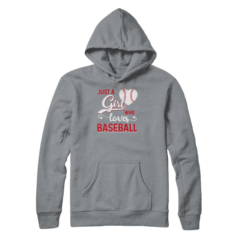 Just A Girl Who Loves Baseball-T-Shirt & Tank Top-Pullover Hoodie-Light Steel